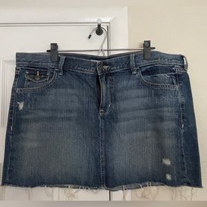 Jean skirt, mini, medium wash, distressed